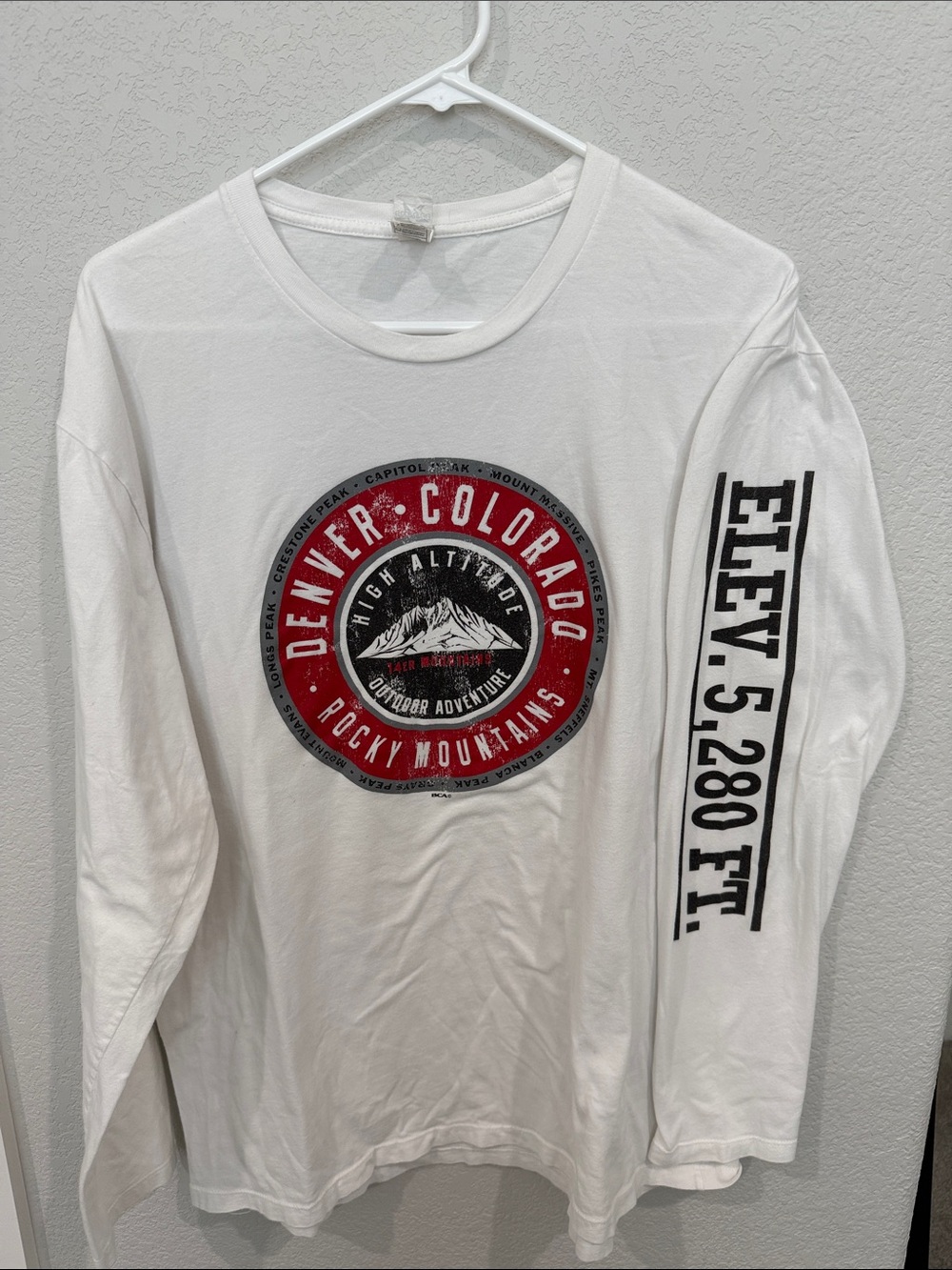 Denver Colorado Rocky Mountains Long Sleeve Tee - White